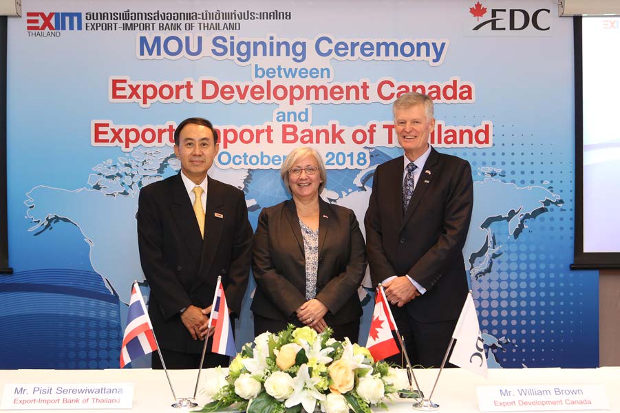 EXIM BANK ขยายความร่วมมือกับสำนักงานพัฒนาการส่งออกของแคนาดา ส่งเสริมการค้าการลงทุนไทย-แคนาดา